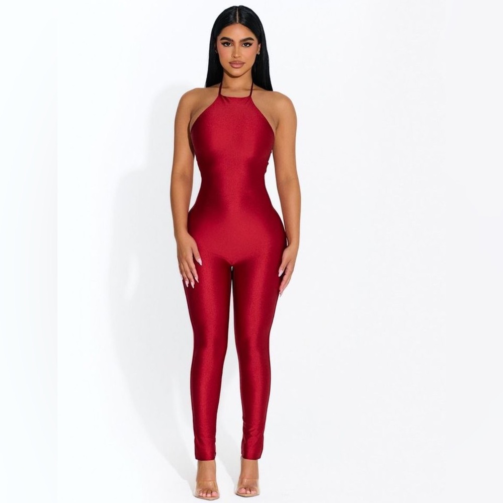 Naked Wardrobe Bae-Sic Halter Jumpsuit
